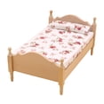 thumbnail image 1 of Cama de madera en miniatura, accesorios de escena DIY, modelo de cama individual para decoración de de la madera Zulema Cama de miniaturas de casa de muñecas, 1 of 8