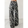 thumbnail image 2 of Women's Green Camo Denim Cargo Wide Leg Pants – Casual Style for Everyday Adventures, 16, 2 of 5