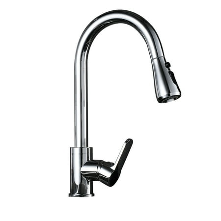 

Home Decor Bathroom Faucet With Pull Out Sprayer Pull-Out Sprayer Single Single Hole Rotating Sink Mixing Faucetbrass Silver