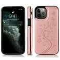thumbnail image 2 of Dteck Case For iPhone 14 Pro,Shockproof Rubber Hybrid Pattern Leather Card Holder Wallet Back Flip Case Kickstand Cover for iPhone 14 Pro 6.1-inch,Rosegold, 2 of 5