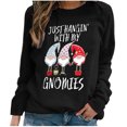 thumbnail image 1 of Hauts de Noël pour Femmes Manches Longues Mode de Noël Décontracté Manches Longues Imprimé Chandails en Molleton pour Dames, 1 of 6