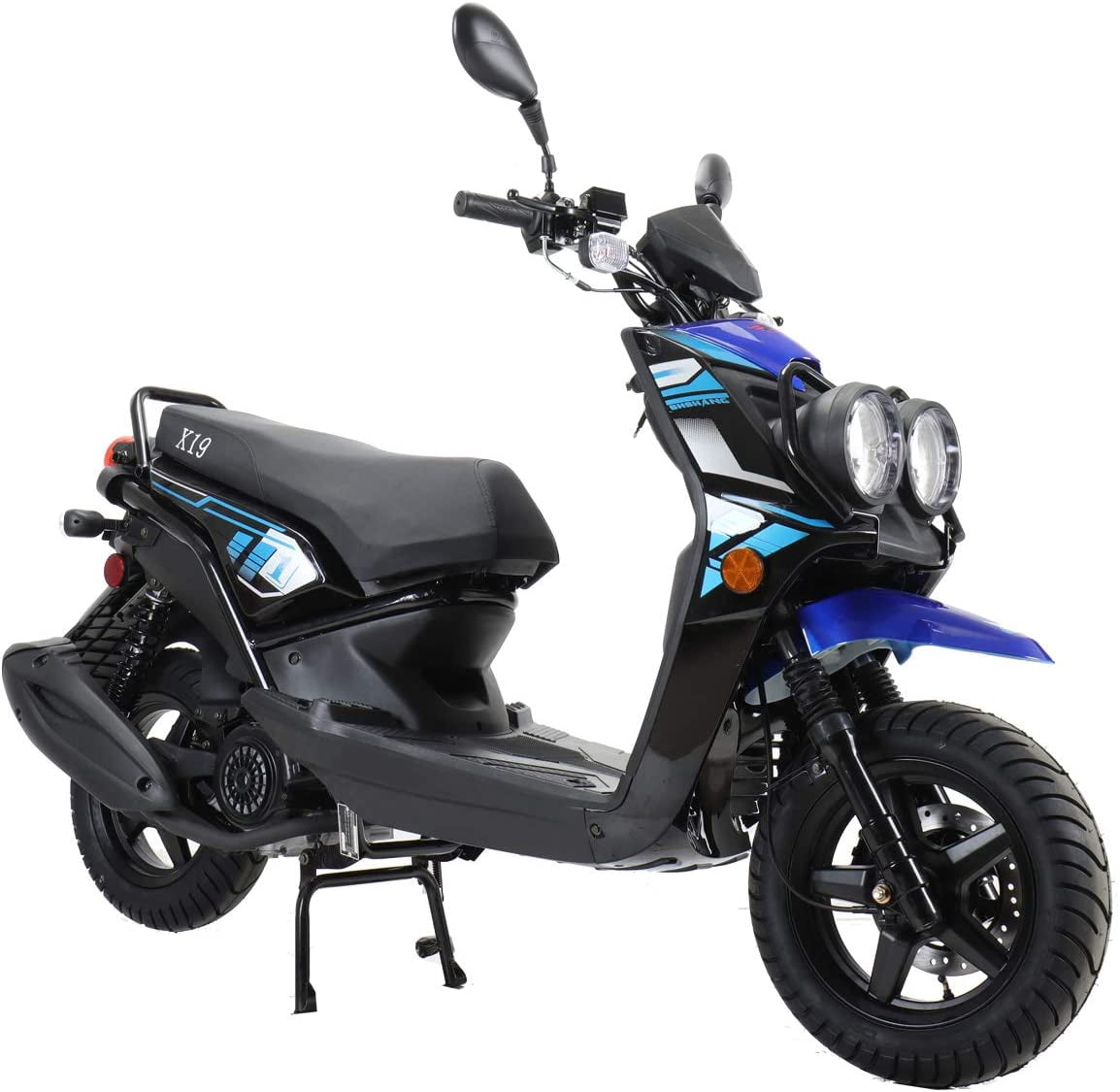 X-Pro Brand New 150cc Gas Moped Motorcycle, 12" Aluminum Wheels Electric/Kick Start Dual Headlights