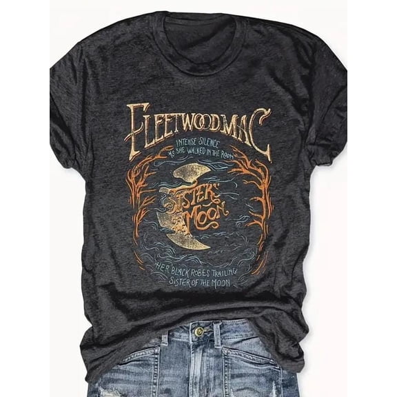 Vintage Graphic Women's Moon T-Shirt for Trendy Casual Daily Wear