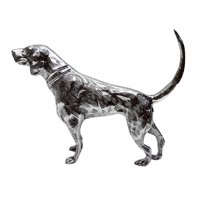 11 Inches Dog Coonhound, Hound Dog Metal Statue, Handcrafted Decorative Animal Sculpture, Aluminum Decorative Statue