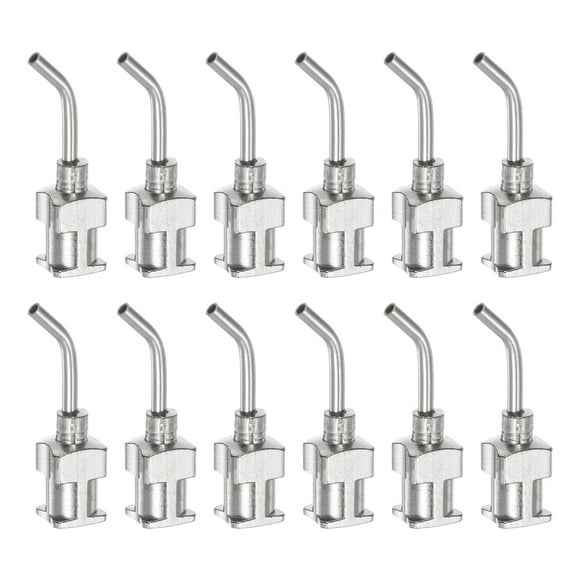 12uds Dispensadoras Agujas, Calibre 16 1/2" Inoxidable Acero Romo Punta 45 Grados Dobladas Dispensadoras Agujas para Tinta Cartuchos, Pegamento, Jeringas, Carpintería