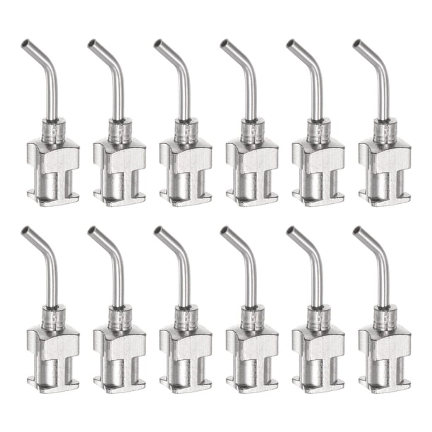 12uds Dispensadoras Agujas, Calibre 16 1/2" Inoxidable Acero Romo Punta 45 Grados Dobladas Dispensadoras Agujas para Tinta Cartuchos, Pegamento, Jeringas, Carpintería