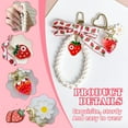 thumbnail image 4 of 2Pcs Strawberry Keychain Charm Cute Bag Charms Flower Daisy Pearl Bow Keychain Strawberry gift for Women, 4 of 6