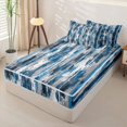 thumbnail image 2 of Homewish Navy Zipper Queen Comforter Set with Fitted Sheet and 2 Pillowcases,Classic Abstract Geometric Zipper Bedding Set,Reversible,4pcs, 2 of 8