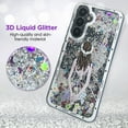 thumbnail image 3 of for Samsung Galaxy A34 5G Glitter Liquid Bling Quicksand Clasp Flower Girl Patterned Sparkle Floating Clear Soft TPU Case Cover, 3 of 8