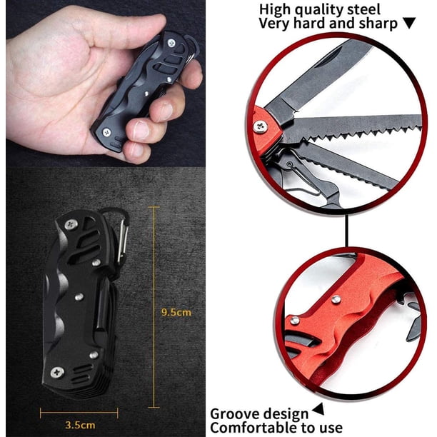 YiMai Couteau Pliant, 2 pièces Mini Couteau de Poche Portable EDC pour Porte-clés, Camping