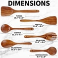 thumbnail image 4 of Six-piece wooden cooking spoon set – heat-resistant, smooth teak wood for a comfortable grip – lightweight and durable – easy to clean and perfect for non-stick cookware, 4 of 6