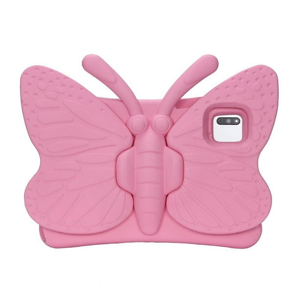para Tableta para Niños Tab M11, con Diseño de Mariposas para Niños, con Soporte, Ligera, de EVA, Resistente, A Prueba de Golpes, Color Rosa