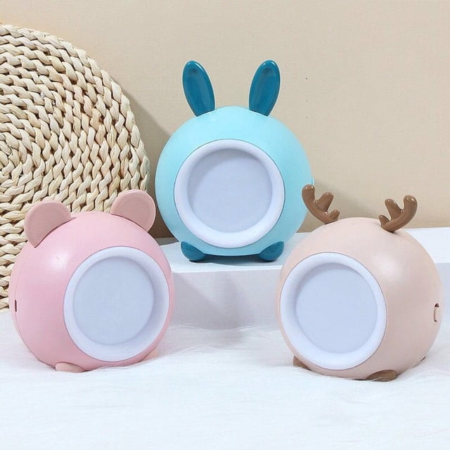 LNGOOR Night Light Children‘s Sleep Breathing Light Reindeer Night Light LED Sleep Breathing Touch Control USB Rechargeable Night Light Nursery Gift Suitable for Babies Children Blue