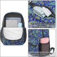 thumbnail image 4 of Paisley and Floral Blue Pattern 17" Waterproof Oxford School Backpacks for Teens, S-Shape Padded Straps, for School, Travel, Hiking, Camping, 4 of 5