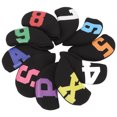 thumbnail image 3 of Club Head Cover, Universal Sizes Fit  Iron Head Cover Anti Scratch 10pcs Waterproof  For  Lovers For  Competition Black, 3 of 8