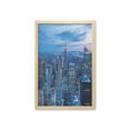 thumbnail image 1 of New York Wall Art with Frame, Aerial Night View of NYC with Dusk Sky Cloudy Sunset in City Fashion Capital Art Photo, Printed Fabric Poster for Bathroom Living Room, 23" x 35", Blue, by Ambesonne, 1 of 2