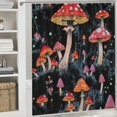 thumbnail image 6 of BCIIG Mushrooms Forest Psychedelic Art Bathroom Decoration Set Polyester Curtain with Hooks 60"x72, 6 of 7