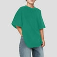 thumbnail image 2 of Vividxx Boys Casual T-Shirt Tees Short Sleeve Crew Neck Washed Vintage Style Tops For Kids Everyday Wear School Outdoor Activities Solid Color Toddler Cute Dailywear, 2 of 9
