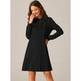 thumbnail image 3 of DARING DIVA Casual Long Sleeve Tunic Top Dress M Black, 3 of 5