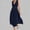 Navy, variant on QUNYINEY Summer Womens Dresses Casual Cotton Linen Sleeveless Green Midi Sundress Loose Fit V Neck with Pockets A Line Dresses