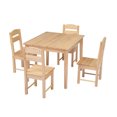 thumbnail image 1 of QINXIN Children Pine Wooden Table Chair Set For Eating Reading Coloring Playing Games 66x56x49cm (1 Table With 4 Chairs), 1 of 7