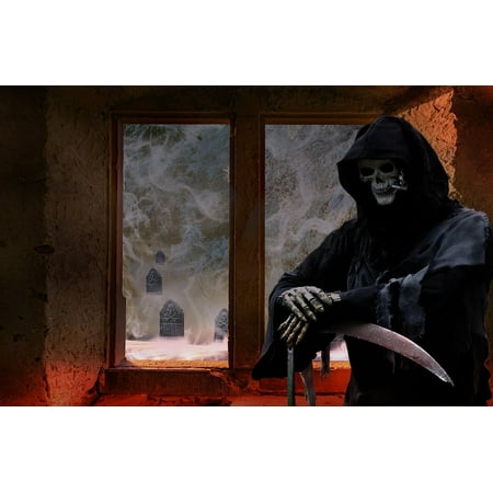LAMINATED POSTER Fantasy Creepy Grim Reaper Tombstone Composing Poster Print 24 x 36
