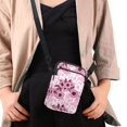 thumbnail image 4 of HELLHERO Floral Leopard Pink with Zipper Sling Bag with Adjustable Shoulder Strap Polyester 4.33"x1.97"x7.09" for Men, Women, 4 of 7