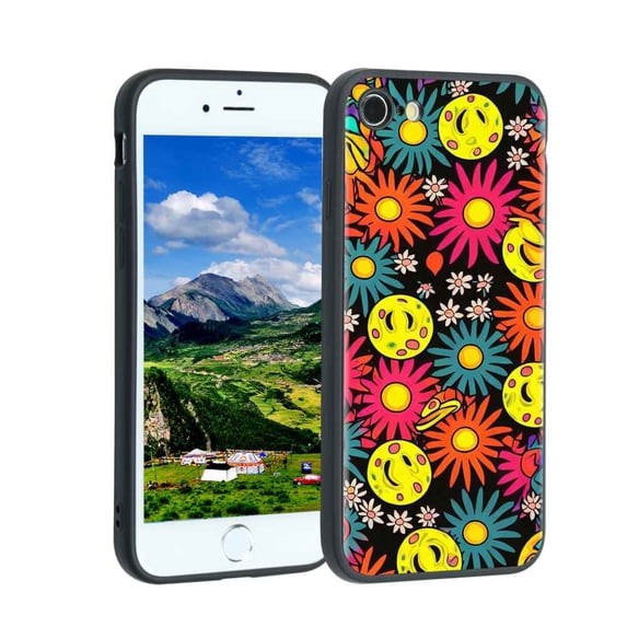 Compatible with iPhone SE 2022 Phone Case, Abstract-Psychedelia-Hippie-23 Case Silicone Protective for Teen Girl Boy Case for iPhone SE 2022