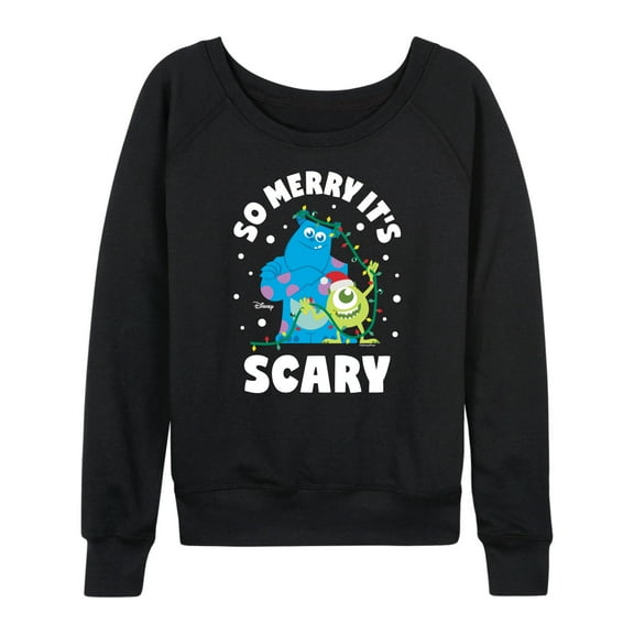 Monsters Inc - So Merry Its Scary - Women's Lightweight French Terry Long Sleeve Shirt