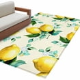 thumbnail image 2 of Lemon Washable Area Rugs 3'x5', Oil Painting Country Lemon Leaf Beige Low Pile Throw Living Room Rug Non-Slip Sturdy Edge Binding Carpet for Indoor Entryway Bedside Kitchen, 2 of 9