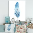 thumbnail image 2 of Designart ' Abstract Blue Boho Feathers ' Bohemian & Eclectic Canvas Wall Art Print, 2 of 4