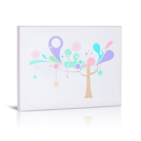 Baby Girl Wall Art - Modern Tree, Canvas Wall Art, Pink and Purple for Girls Room, Baby Nursery, Kids Room, Home Décor, Great Baby Gift 11 X 16, By Green Frog