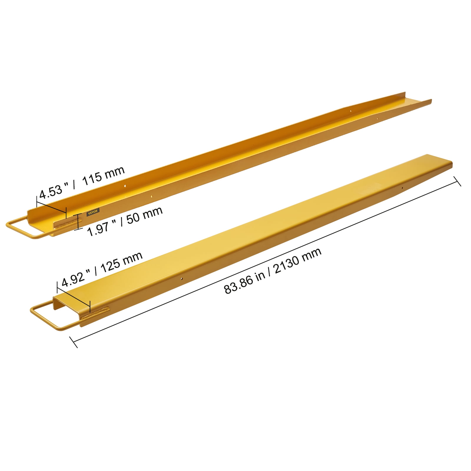 KFFKFF Pallet Fork Extensions Forklift Extensions 84" x 4.5" Heavy Duty Steel