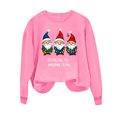 thumbnail image 5 of Christmas Sweatshirt For Women Vintage Xmas Holiday Shirts Long Sleeve Snowman Fleece Sweatshirt Crew Neck Tops Pink M, 5 of 6