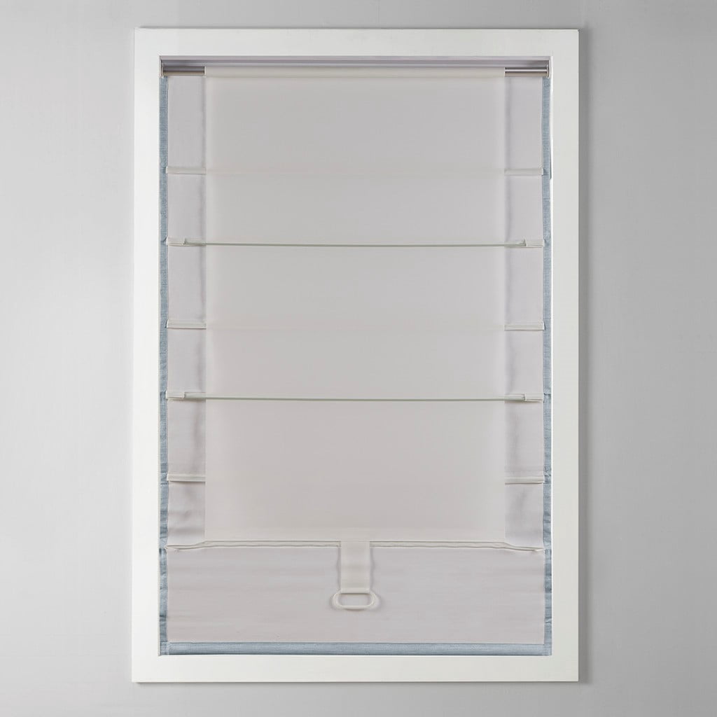MAYEERTY Basketweave Room Darkening Cordless Roman Shade, Blue, 64" L x 23" W