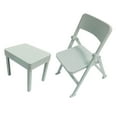 thumbnail image 3 of Juego de mesa y sillas de soldado de 6 pulgadas, moderno juego de mesa y sillas en miniatura a escala 1:12 gris claro, 3 of 9