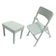 thumbnail image 3 of Juego de mesa y sillas de soldado de 6 pulgadas, moderno juego de mesa y sillas en miniatura a escala 1:12 gris claro, 3 of 9