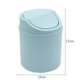 thumbnail image 2 of PHIGZNT Mini Desktop Trash Can with Swing Top Lid Portable Plastic Garbage Can for Countertop, Desktop, Make up Vanity, Bathroom, Car, Under Sink, Dorm, Compact Waste Bin 2 Liter Blue One Size, 2 of 9