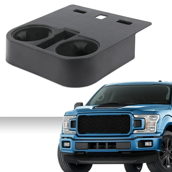 PIT66 Center Cup Holder Under Front Seat Bottom Center Cup Holder Fit for 2015-2020 Ford F150/Fit 2017-2022 Ford F250 F350 F450 F550 Super Duty HC3C 1A096-MB，HC3Z2813562AB