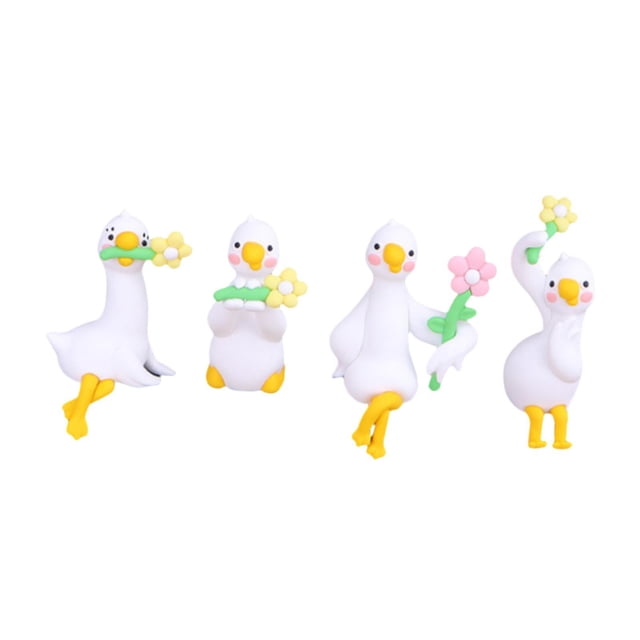 4 Mini Figuras , Estatuas Animales, Regalos Dibujos Animados, Accesorios Creativos para el Tablero del Automóvil, Decoración para