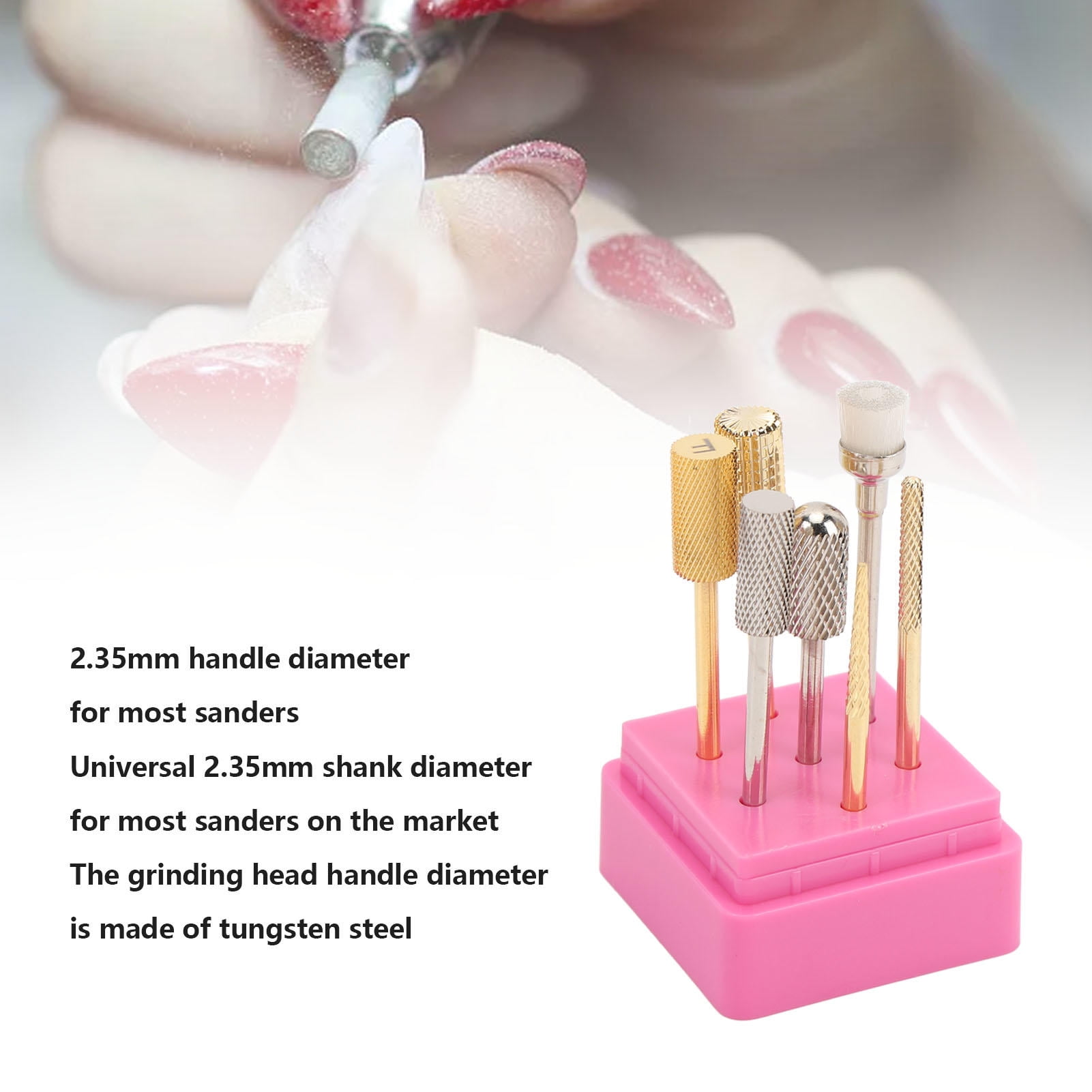 Suodoka 7-Piece Nail Drill Bits Set – Tungsten Steel & ABS, Electric Nail File for Acrylic, Gel, Polish Removal & Grinding – Ergonomic, Portable