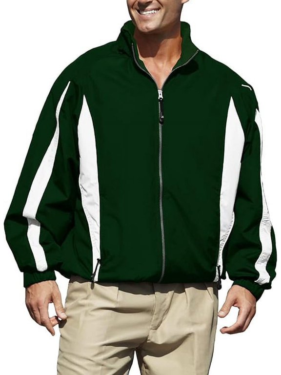 Men Phenom 833 Long-Sleeves Jacket (Dark Green & White, 3X-Large)