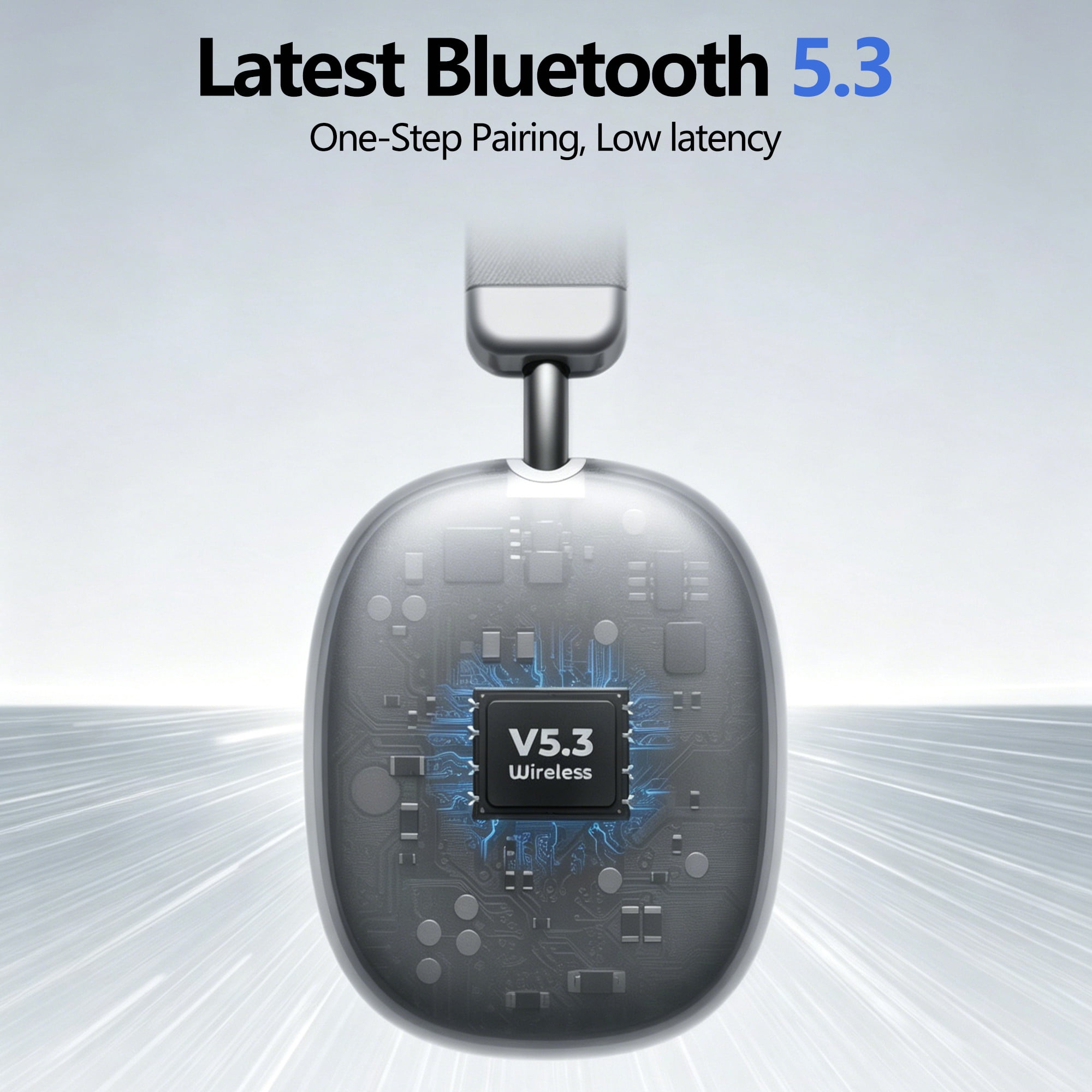 Bluetooth Headphones Over Ear, AKKHOO Active Noise Cancelling Wireless Headphones with 35Hrs Playtime, Deep Bass, 4 Noise Cancelling Mics, Low Latency for Travel Work Study Gaming