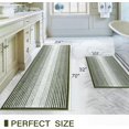 thumbnail image 2 of Bathroom Rugs and Mats Sets, 2 Piece Thick Absorbent Chenille Bath Mat Rug Set Non Slip, Soft Shaggy Bath Room Floor Mats for Bathroom, Machine Washable (24" x 70" Plus 20" x 32", Sage), 2 of 6