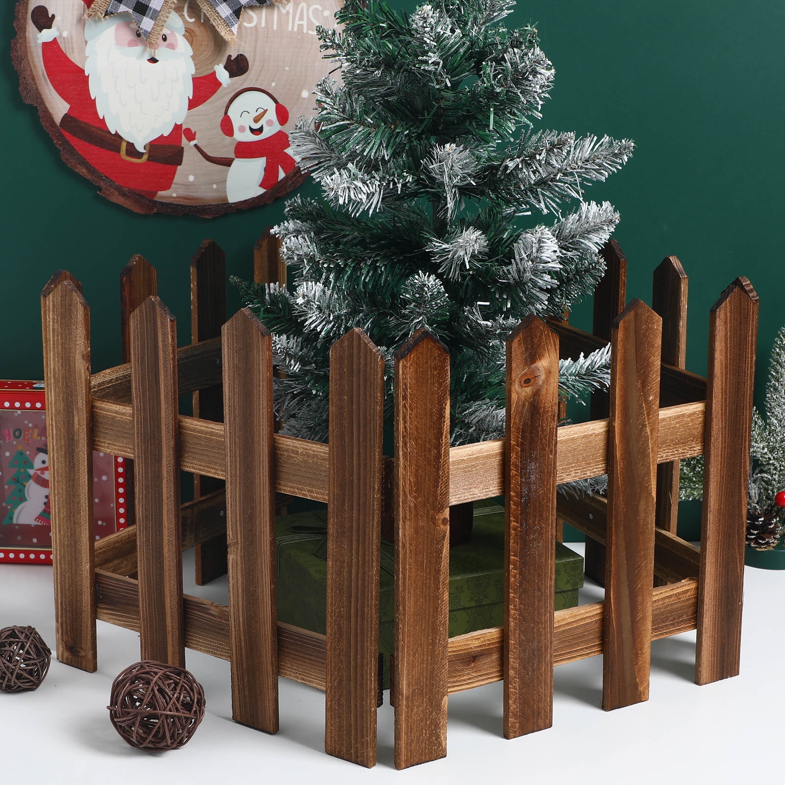 Pawsdot Garden Fence Wood Edging Brown 1 Set
