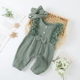 thumbnail image 3 of Newborn Baby Girl Solid Ruffle Sleeveless Romper Jumpsuit Bodysuit Summer Outfits Clothes, 3 of 8