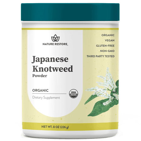 Nature Restore Organic Japanese Knotweed Powder, Natural Trans Resveratrol for Longevity & Cellular Aging, 8 oz