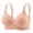 Gray, variant on Women's Embossed Leaf Pattern Wireless Bra, Adjustable Wide Straps, Back Hook Closure, Heart Detail, Soft Everyday Support