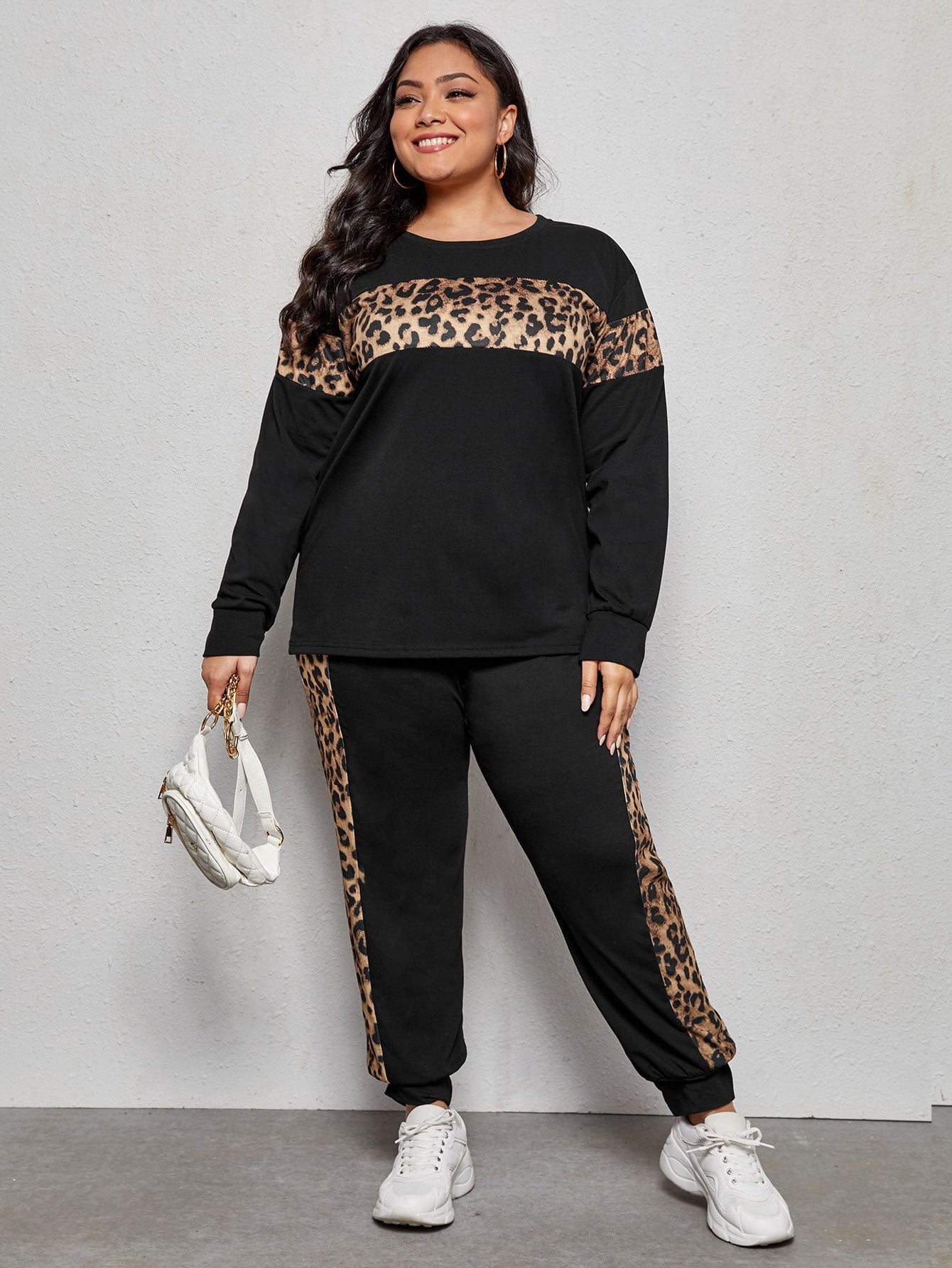 Women's Plus Leopard Panel Drop 