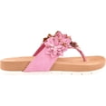thumbnail image 2 of CLIFFS BY WHITE MOUNTAIN Womens Pink Sporty Floral Design Comfort Terris Round Toe Wedge Slip On Thong Sandals 6.5 M, 2 of 6